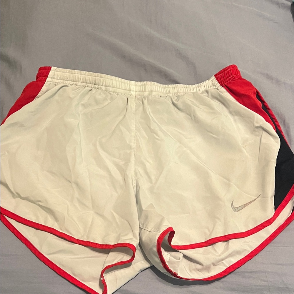 Nike Women's Athletic Shorts in Red and White